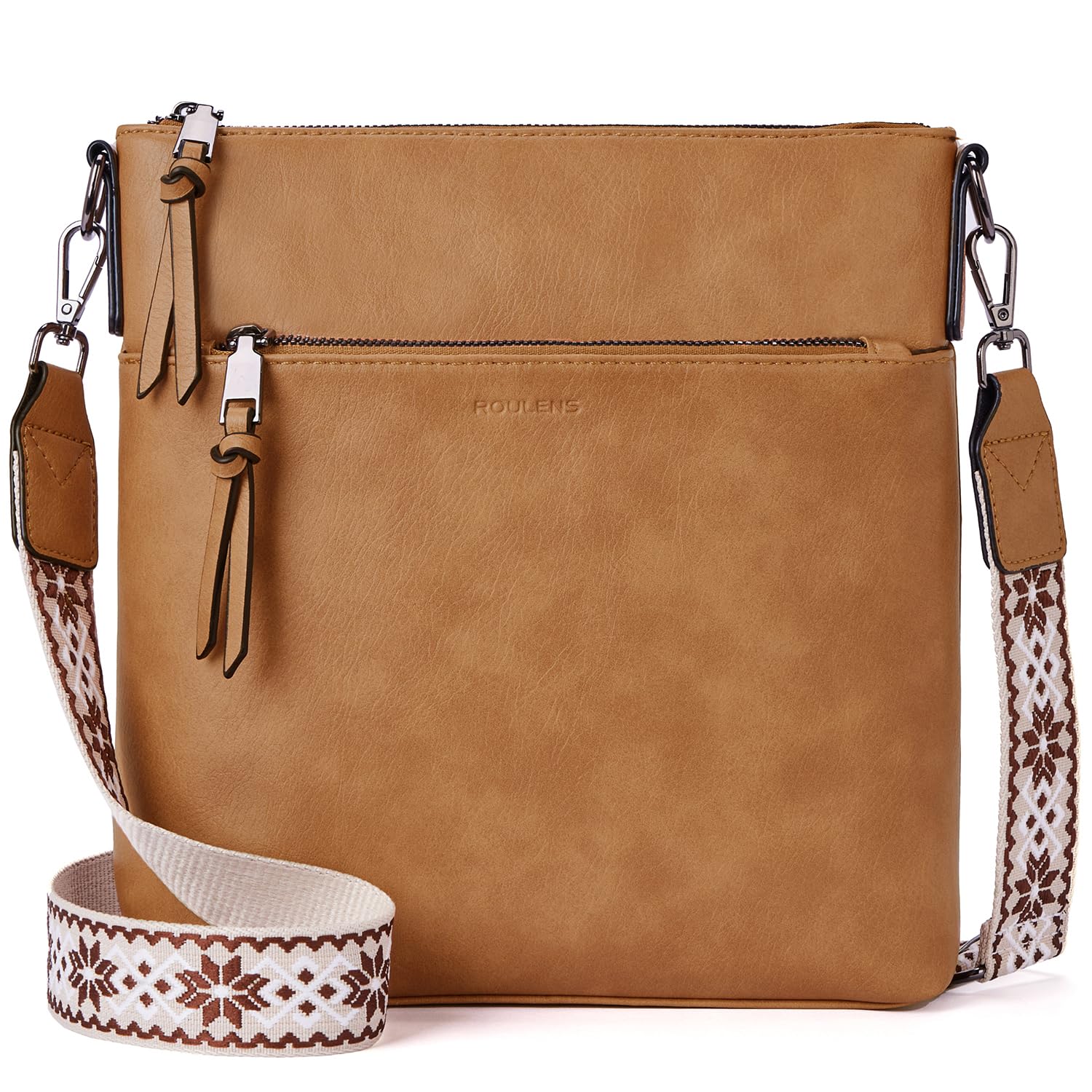 Roulens Mittel Damen Umhängetaschen, Leicht Damen Schultertasche aus Veganes Leder, Crossbody Bags für Frauen mit Verstellbar Abnehmbar Breiter Gurt