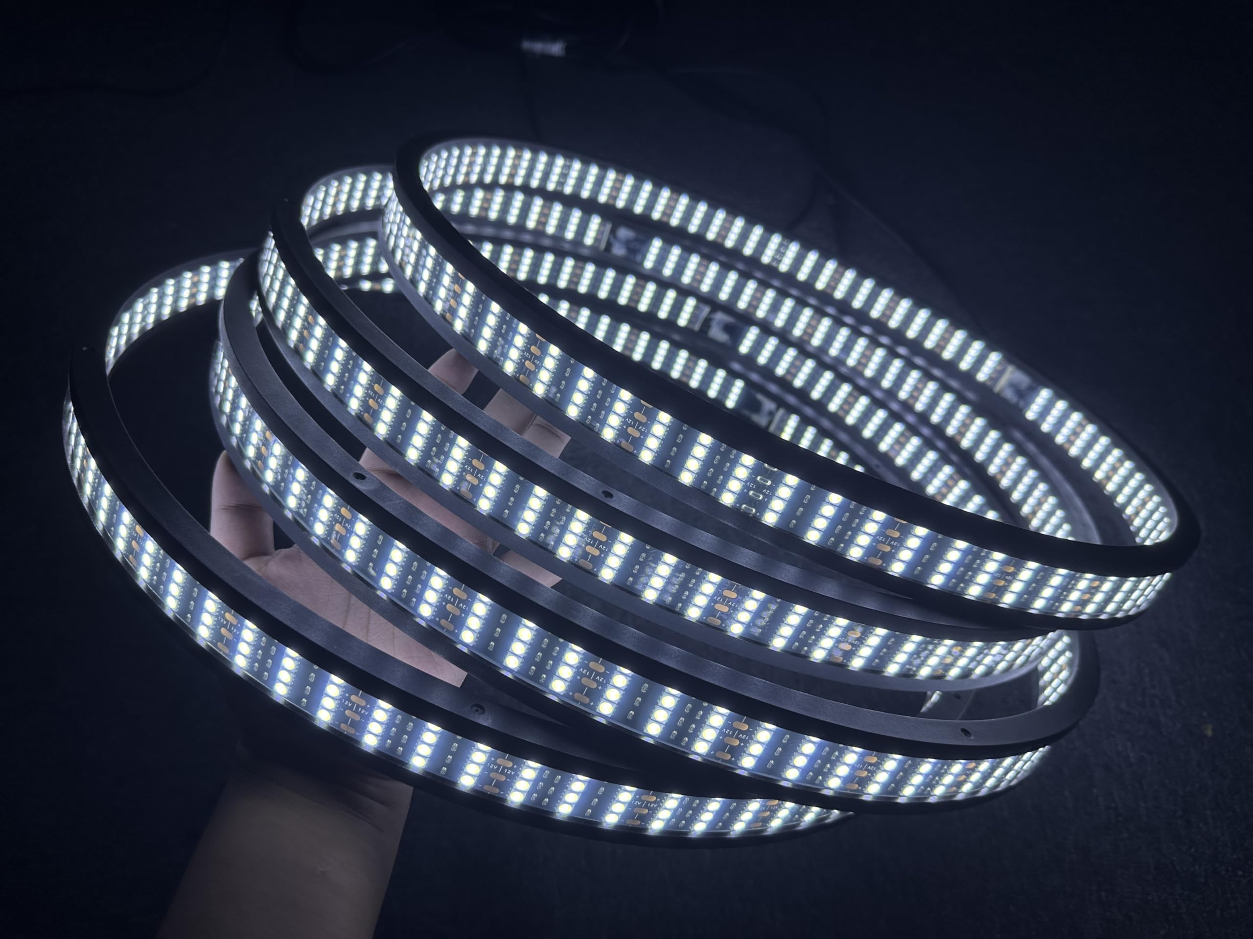 8Rolls PC Rings - 15.5'' Bright White Double Side Quad Row Rim Lights Pure White LED Wheel Ring Light Rocker Switch/Remote Ctrl for Car Truck