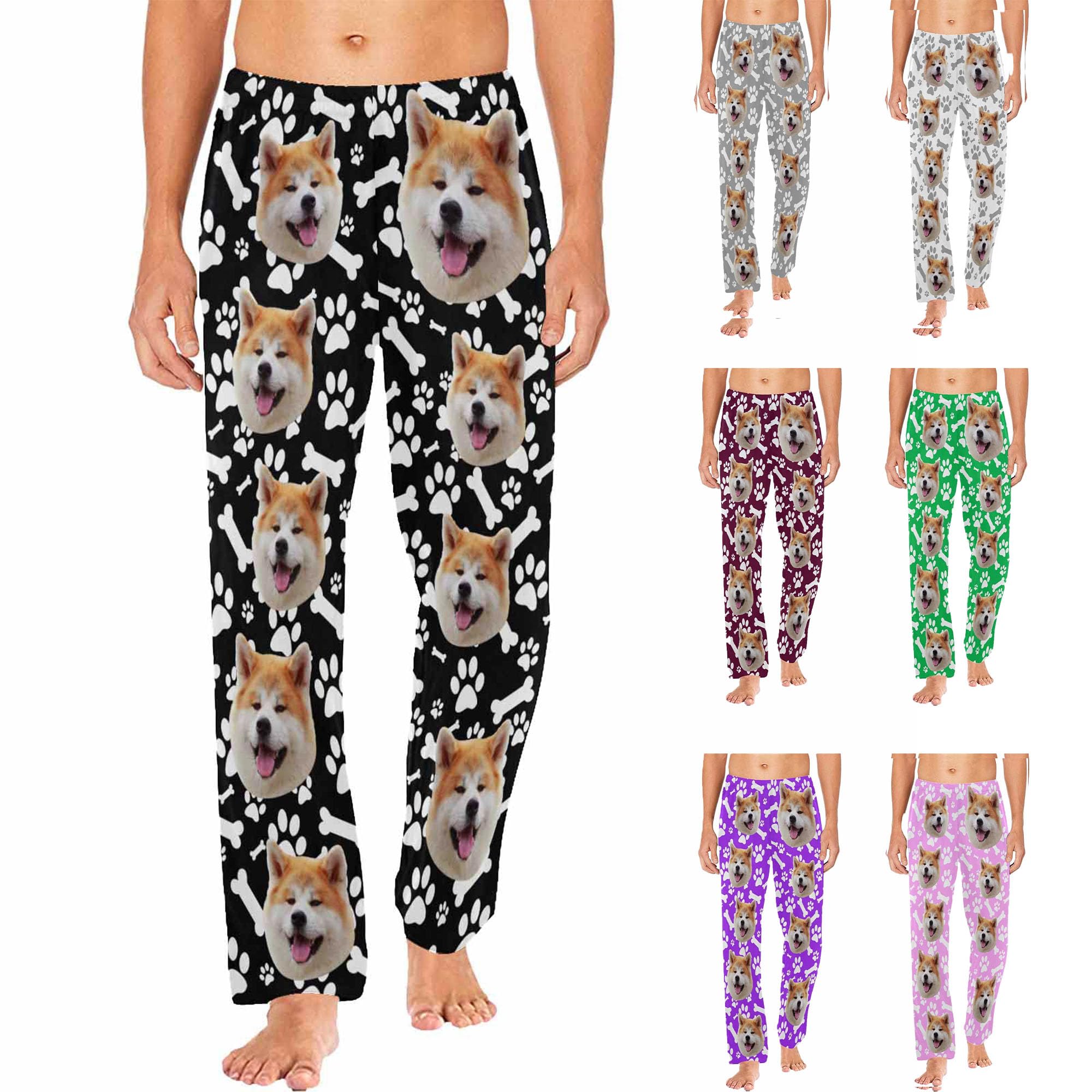 FunStudio Personalized Pajama Pants for Men Custom Photo Face Printed Pajama Bottoms with Pockets