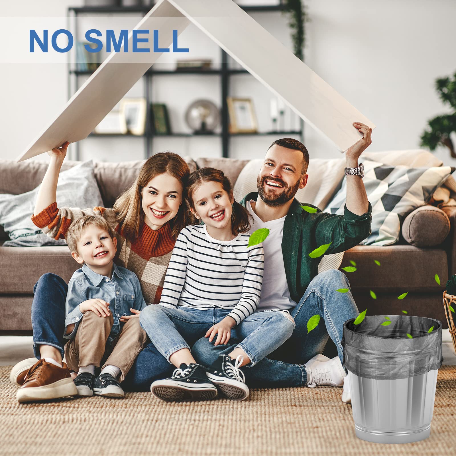 Inwaysin - Bolsas de basura pequeñas de 3 a 5 galones, 200 unidades, bolsas de basura pequeñas para baño, fuertes, pequeñas, biodegradables, sin perfume, tamaño ampliado para cocina