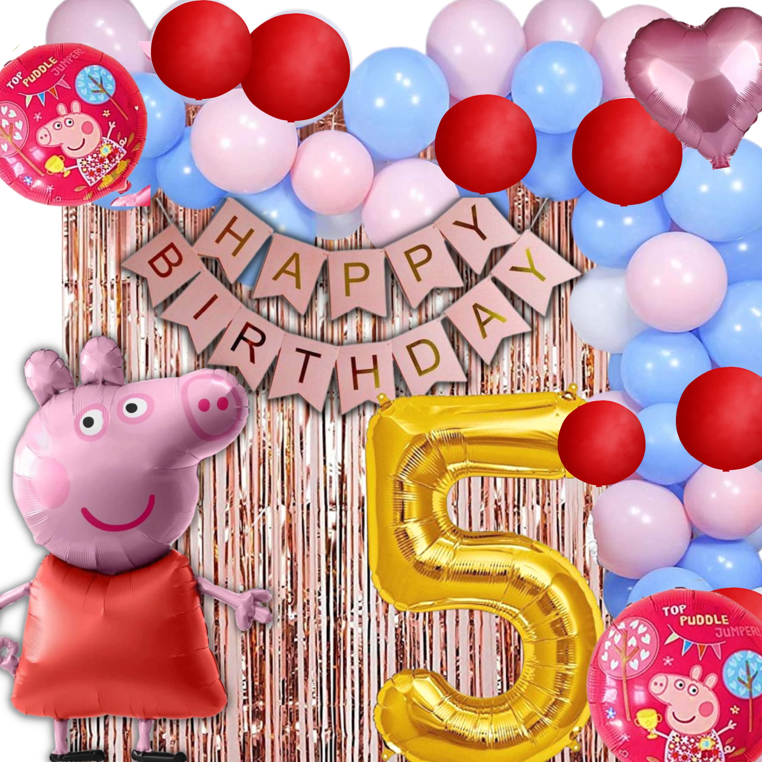 Gold, White & Red Birthday Decorations for Girls, Kids Party, Woman, Boys, Couples, Adult- White & Red Theme Birthday Decoration Set, Gold & Red Party Supplies