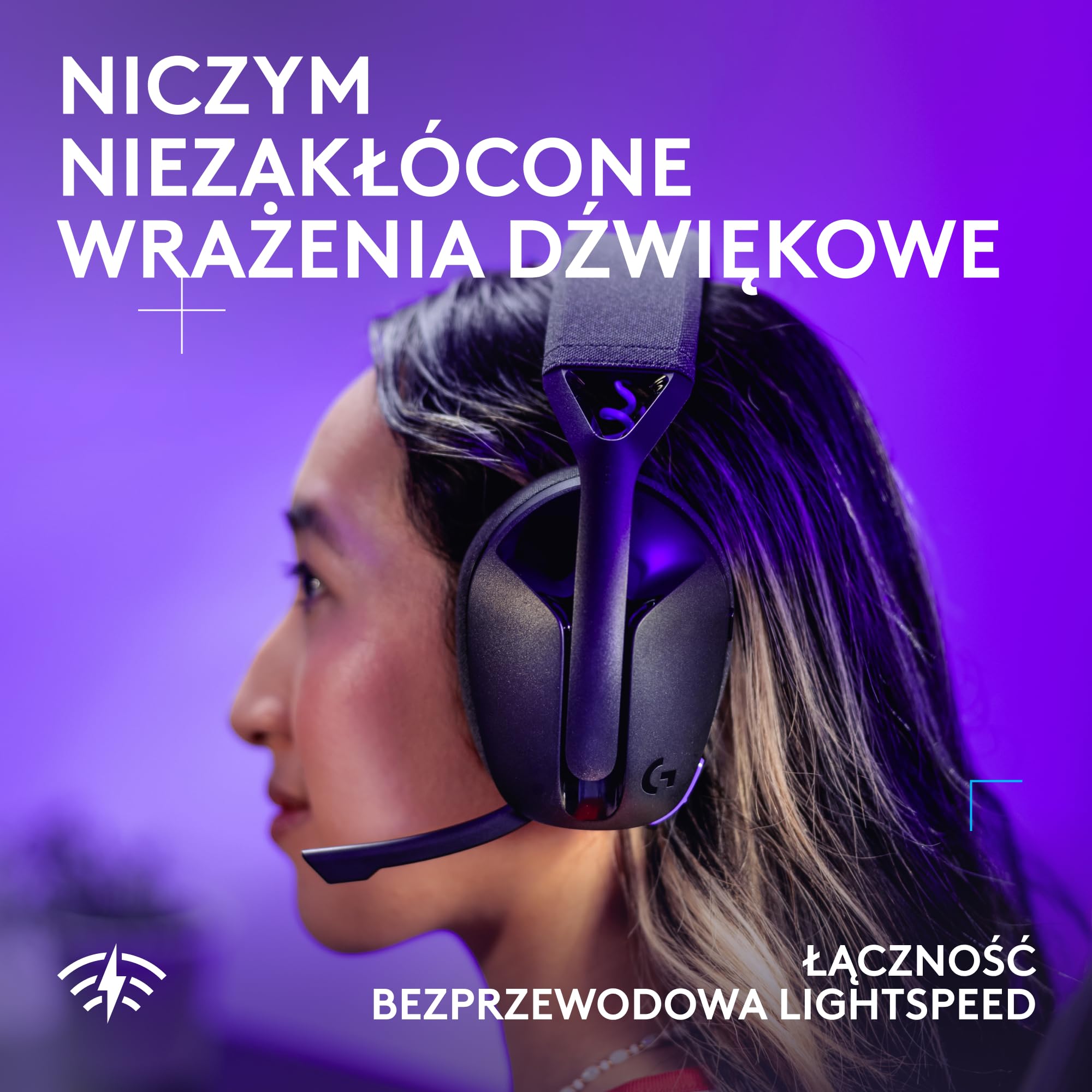 Logitech G G321 LIGHTSPEED,bezprzewodowy zestaw słuchawkowy do gier | Bluetooth,komfort,dopasowanie,mikrofon na wysięgniku 16 kHz,PC,PS4,PS5,Nintendo Switch,telefon komórkowy–czarny