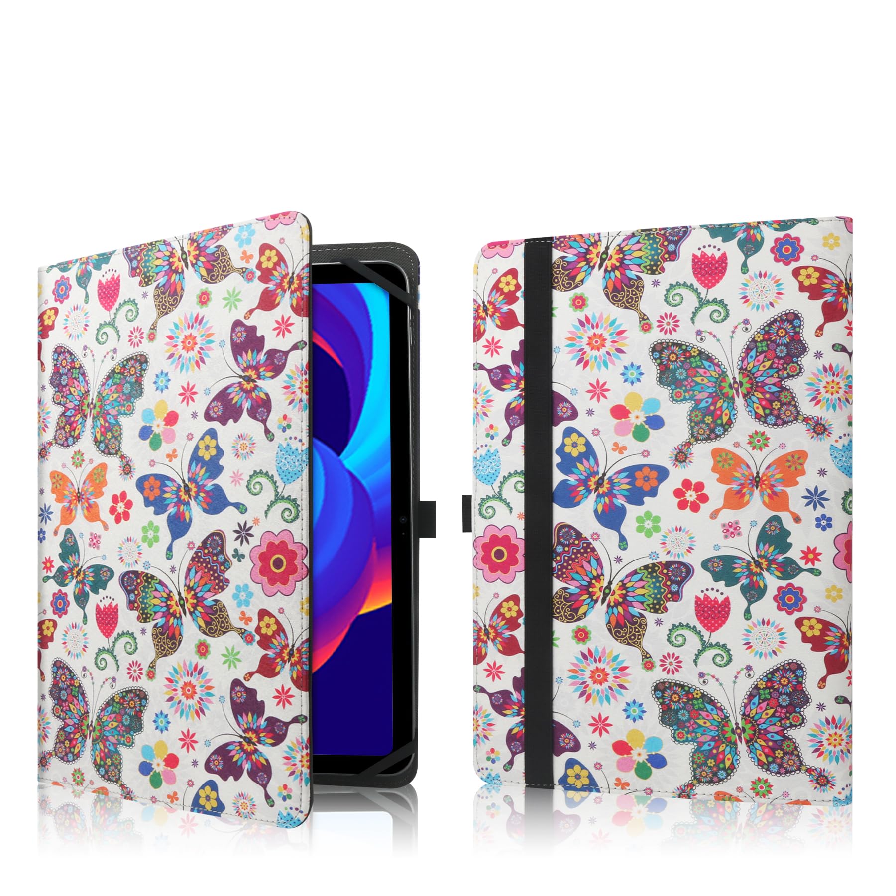 HGWALP Custodia universale per Tablet da 9-11 pollici，Multi-Viewing Angles PU Leather Stand Folio Cover con Porta Penna per 9 "10.1" 10.5 "11" Touch screen Tablet-BF