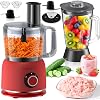 1500W Food Processor and Blender Combo, 2.5L Food Chopper for Meat, Vegetable and Dough, 2L Glass Jar Blender with 2 Speeds and Pulse for Smoothie, Nutrient Extractions, and More