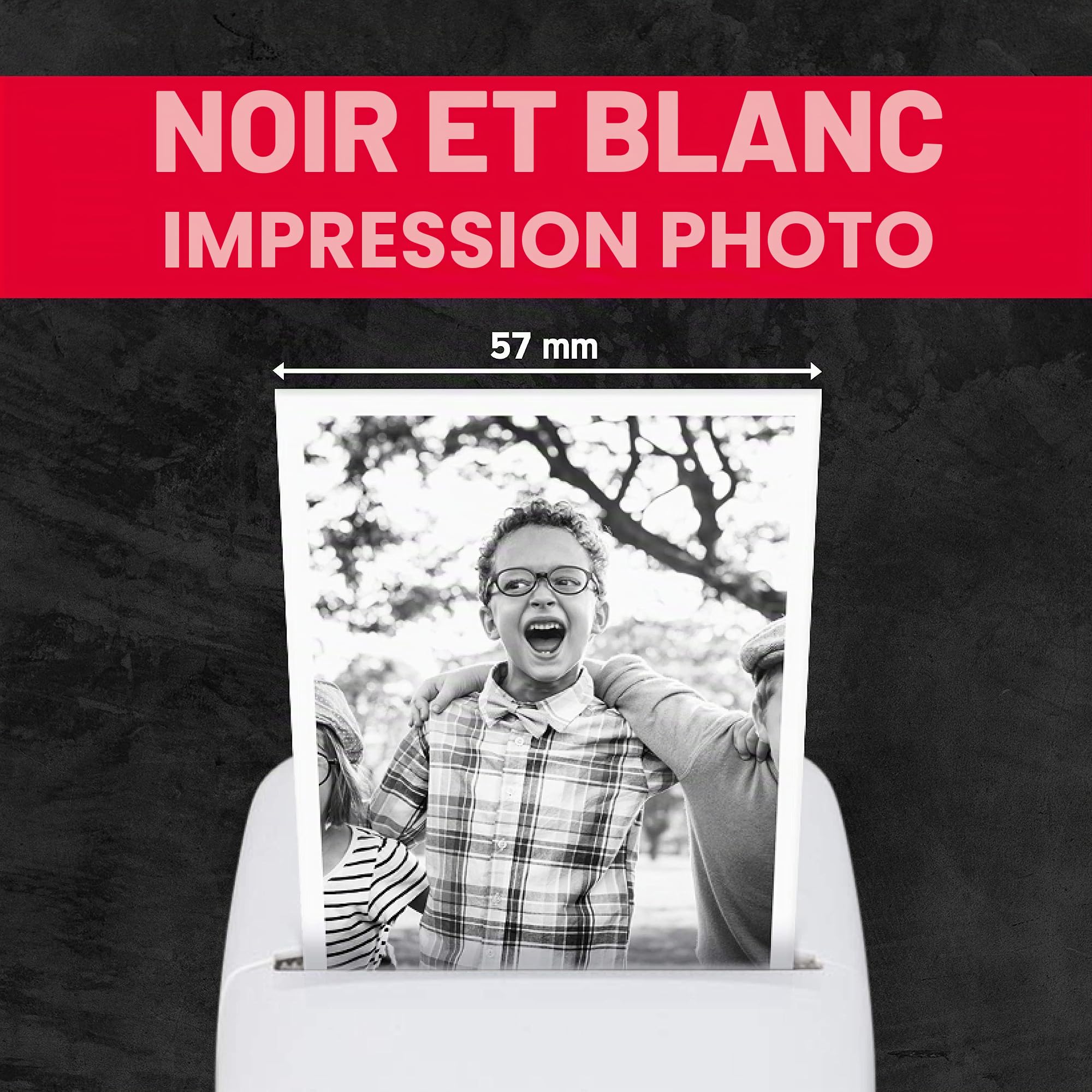 AgfaPhoto Realipix Pocket P – Imprimante Photo Thermique Portable (Impression Noir et Blanc sans Encre, Bluetooth, Batterie Lithium) Blanc