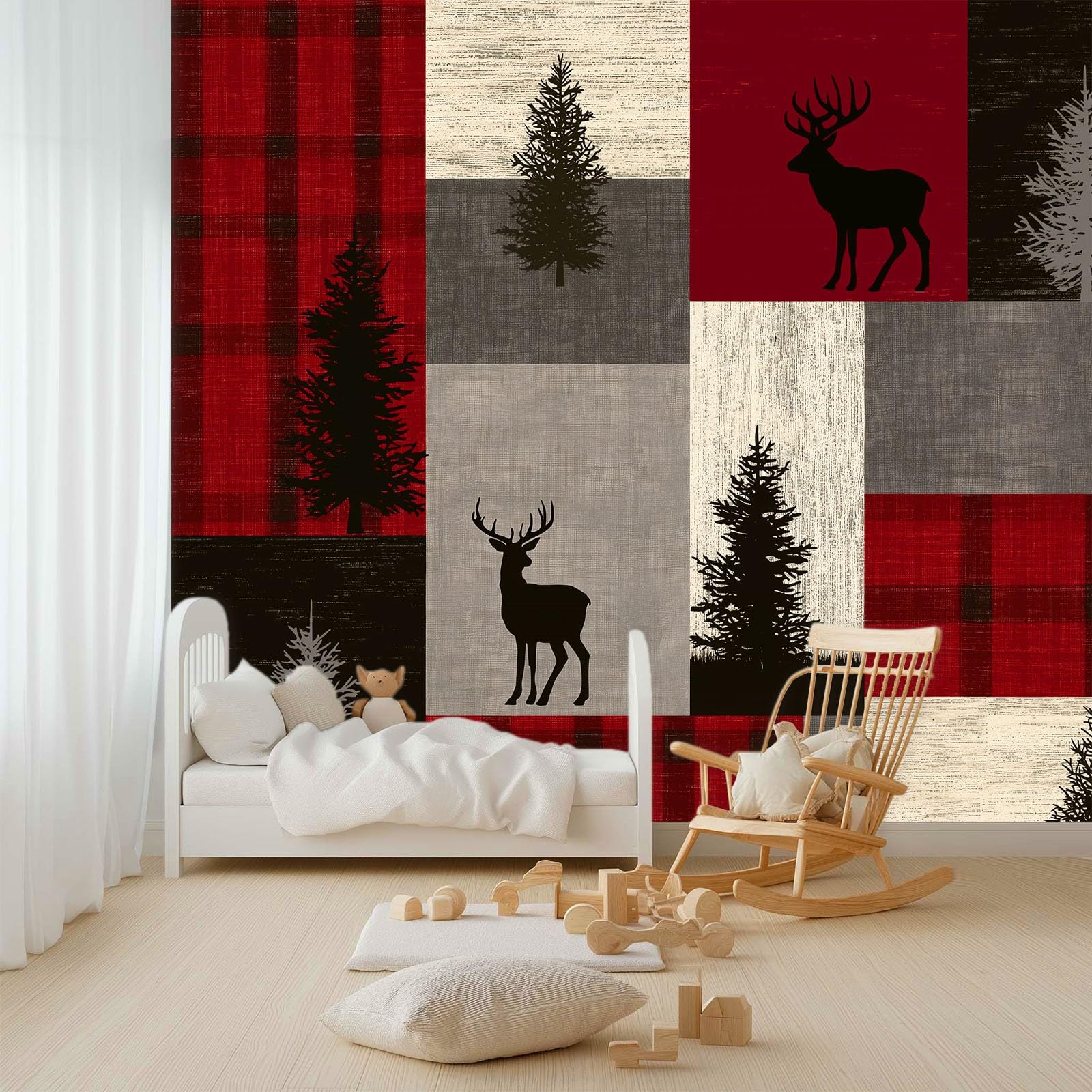 Fototapeta z włókniny w stylu vintage, tradycyjna, 400 x 280 cm (szer. x wys.), nowoczesna tapeta z włókniny, efekt 3D, dekoracja ścienna, patchwork, las, zwierzęta, tapeta ścienna, salon, restauracja