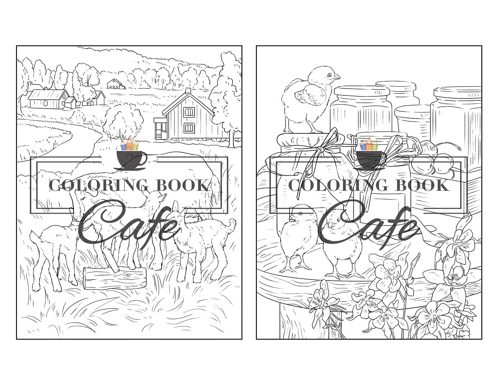 Country Farm: An Adult Coloring Book Featuring Beautiful Flowers, Cute Farm Animals and Relaxing Country Farm Scenes