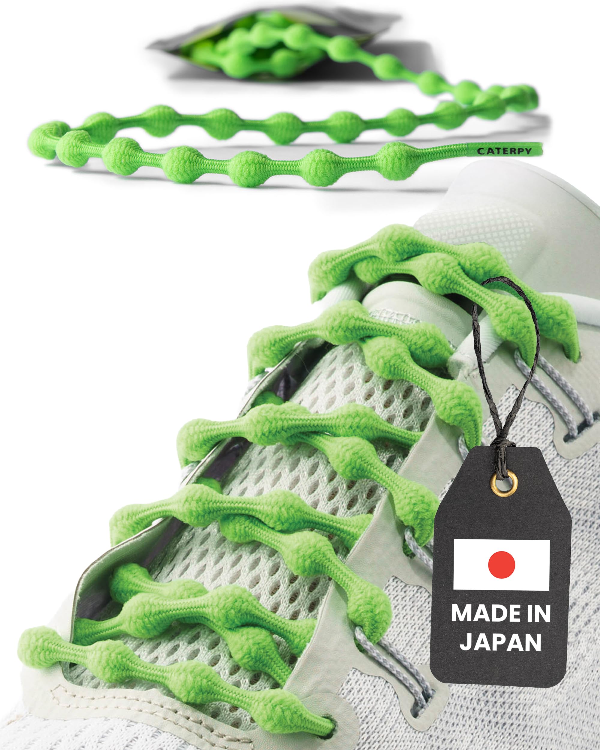 Caterpy RUN - Ultimate No Tie Shoelaces for Adults & Kids - Versatile & Easy-to-Use Shoe Laces