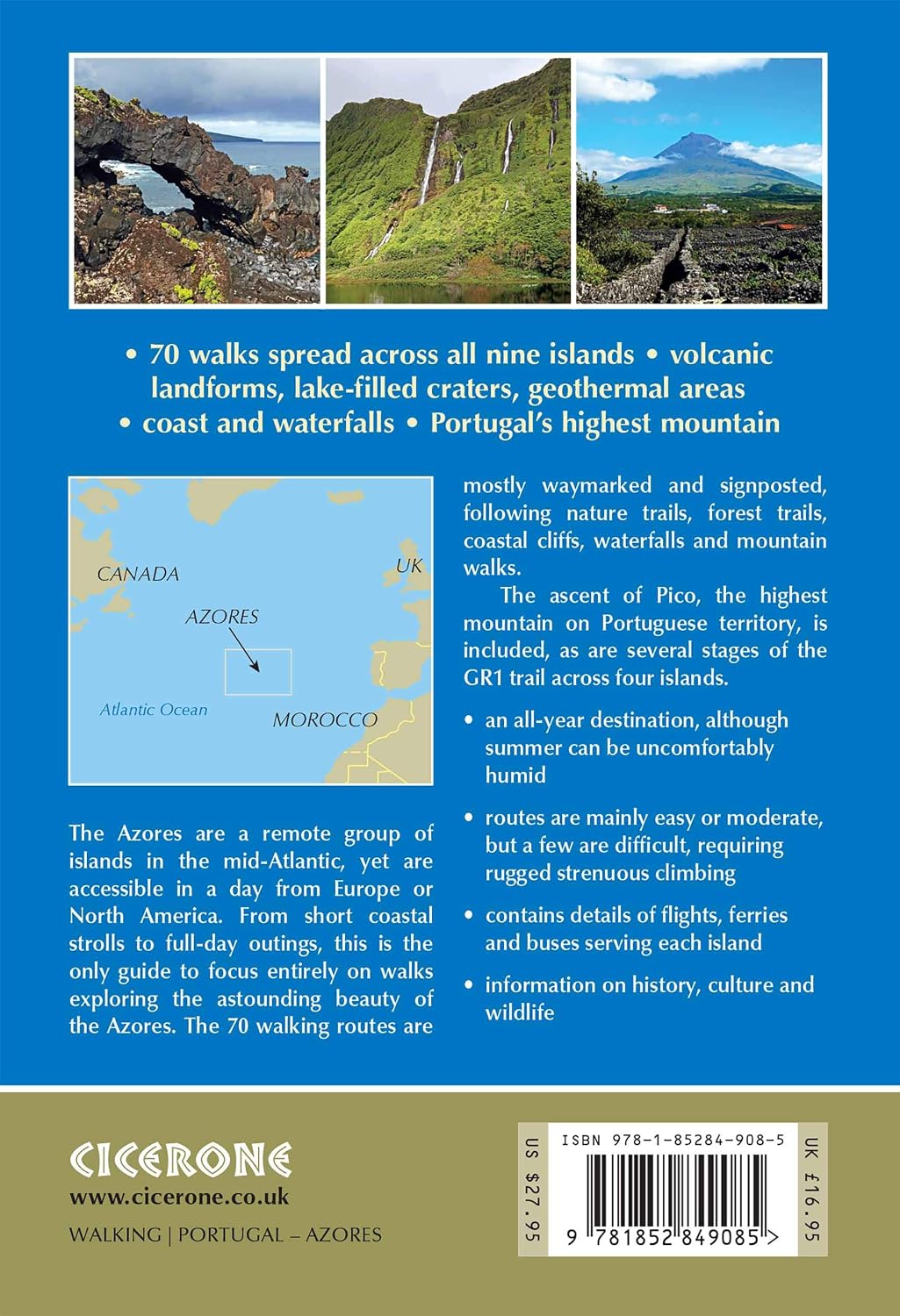 Walking on the Azores: 70 Routes across Sao Miguel, Santa Maria, Terceria, Graciosa, Sao Jorge, Pico, Faial, Flores and Corvo (Cicerone Walking Guides)
