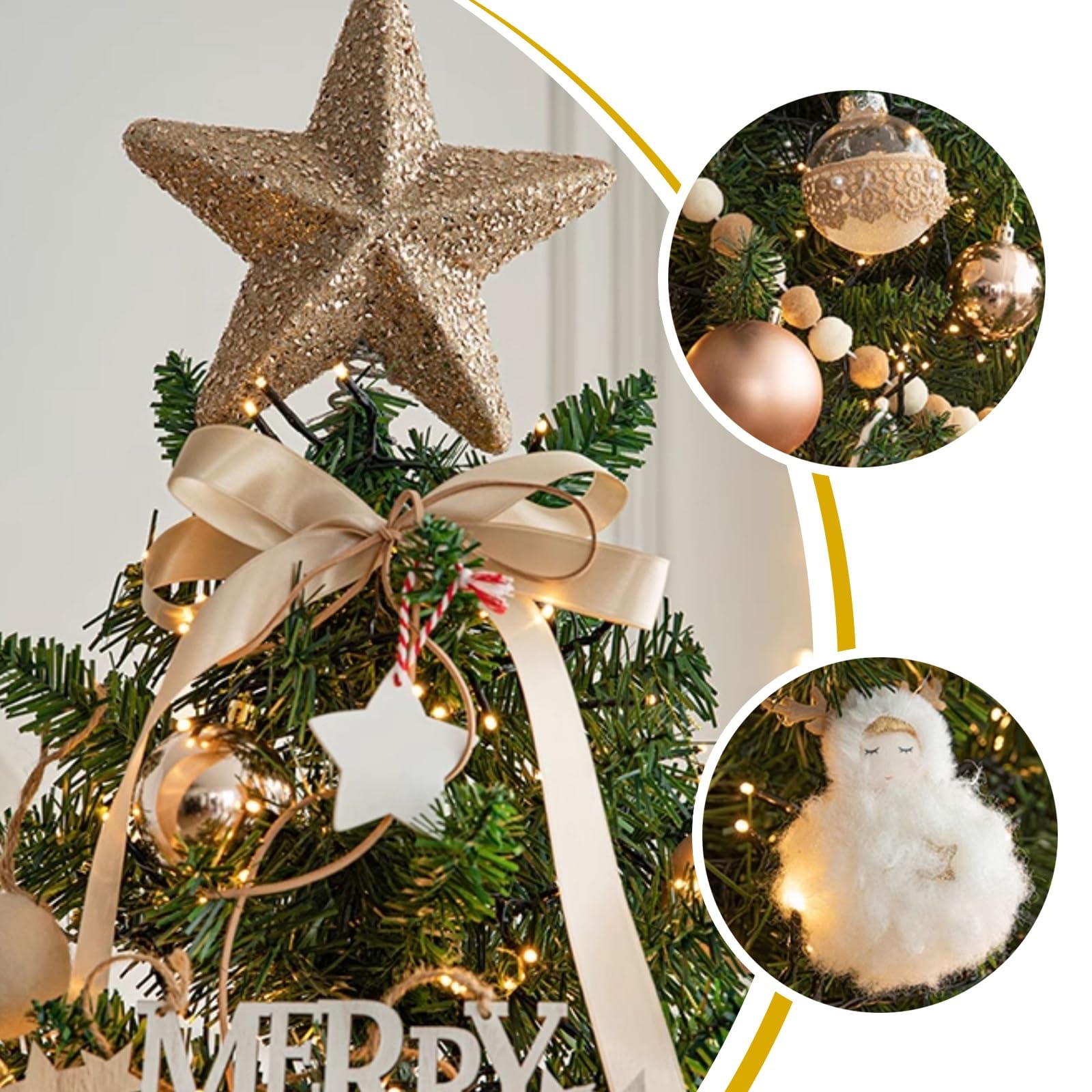 Albero di Natale, Christmas Tree In PVC, 120 Punte di Rami, con Recinzioni per Alberi e Decorazioni Natalizie, Alberi di Natale per Casa e Ufficio(Red,150cm)