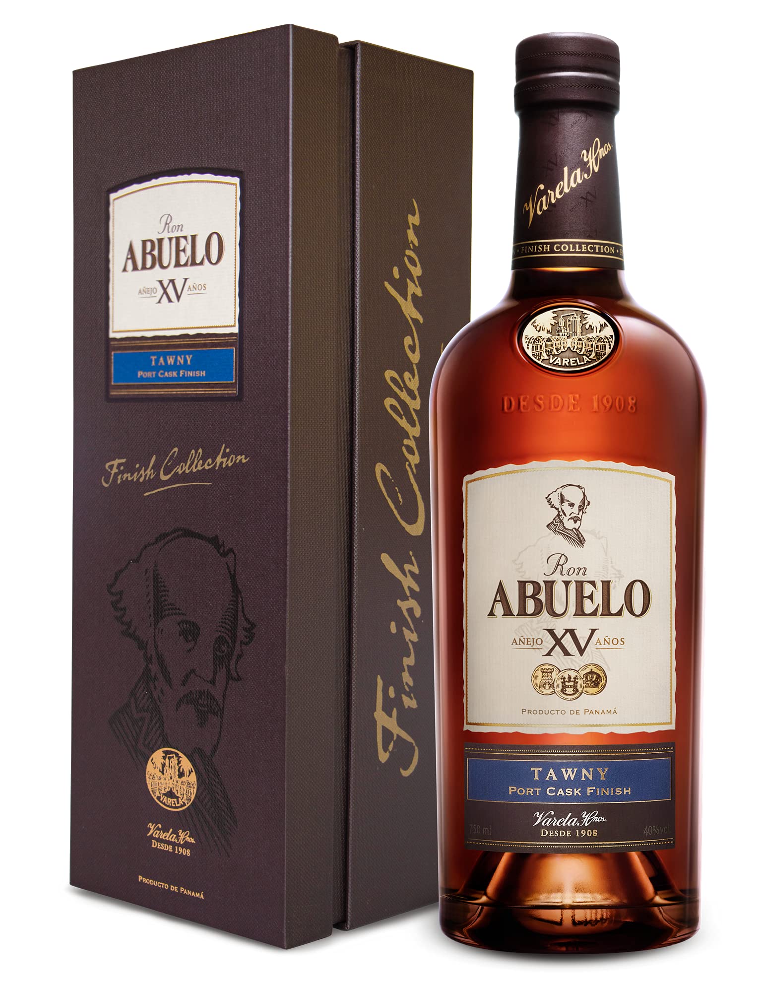 Ron Abuelo Finish Collection Tawny ( 1 x 0,7l) - 15 Jahre alter Rum aus Panama, gefinished in einem ehemaligen Portwein-Fass - pur oder auf Eis zu genießen - 40% Vol.