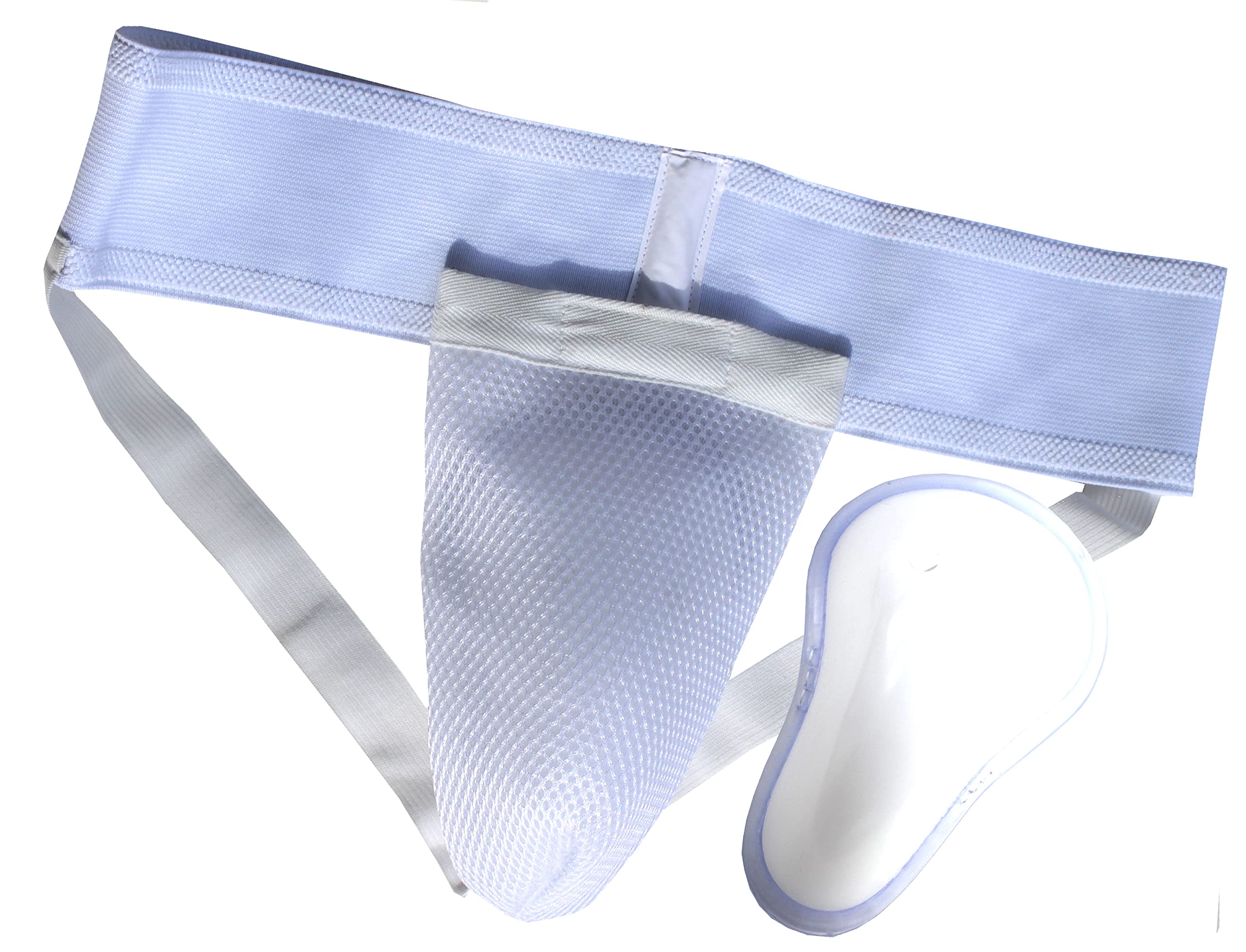 Lisaro Protection des testicules en maille filet pour homme Blanc Taille S-M-L-XL-XXL Microsoft (L)