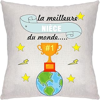 ZCHXD Cadeau de Famille Housse de Coussin Coloré 45x45 Taie d'oreiller Lin Décoration Salon Coussin Décor Chaise Voiture pour Famille (Nièce)