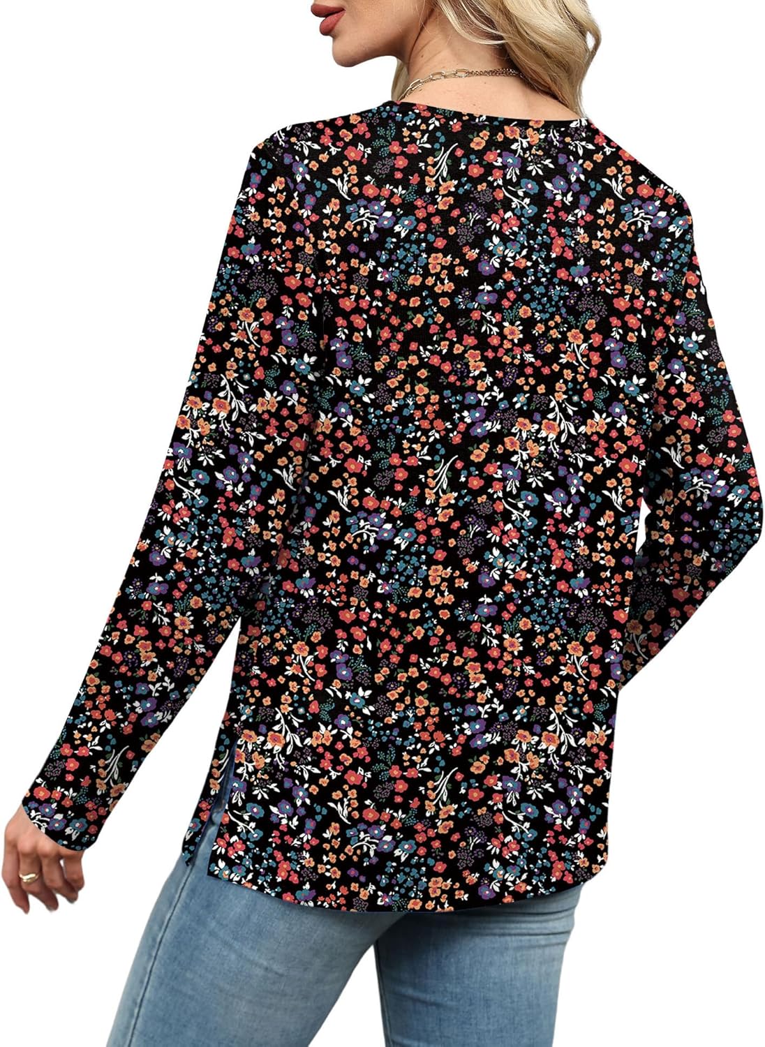 WIHOLL Long Sleeve Shirts for Women V Neck Casual Tops V Neck Fall Clothes 2025 Fashion - Image 4