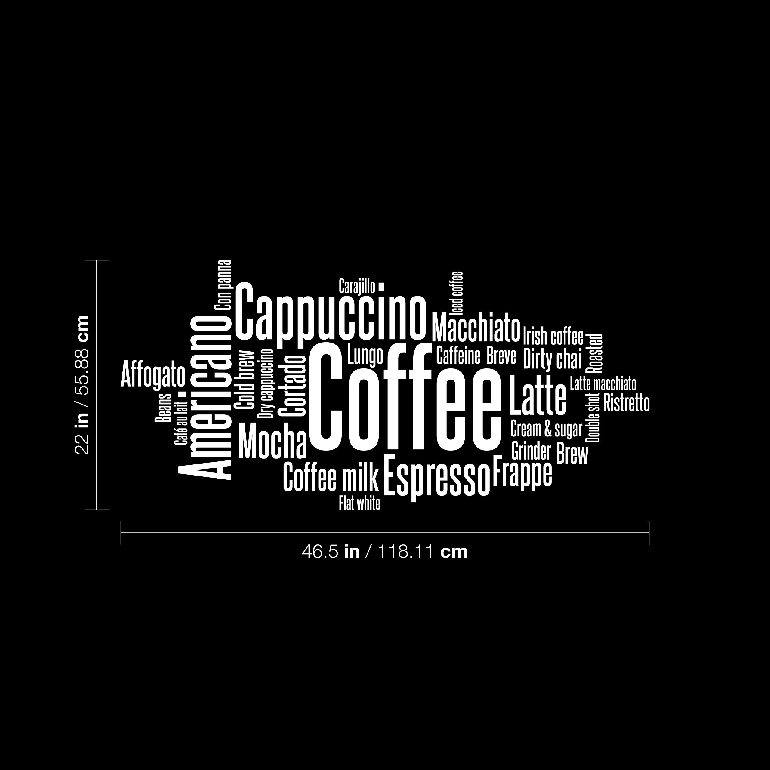 Amazon.com: Vinyl Wall Art Decal - Types Of Coffee - 22
