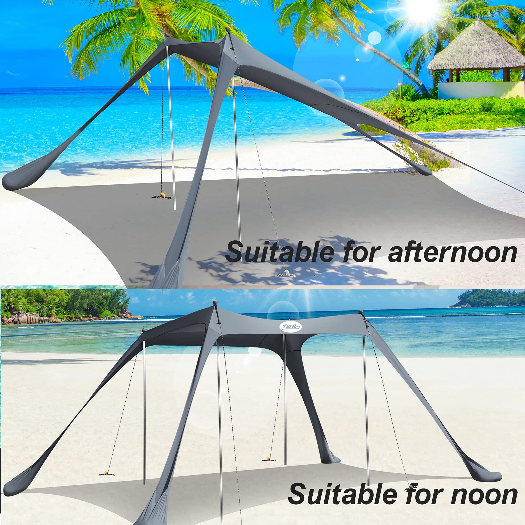 Amazon.com: Beach Tent, Upgrade Pop up Sun Shade Tent for 3