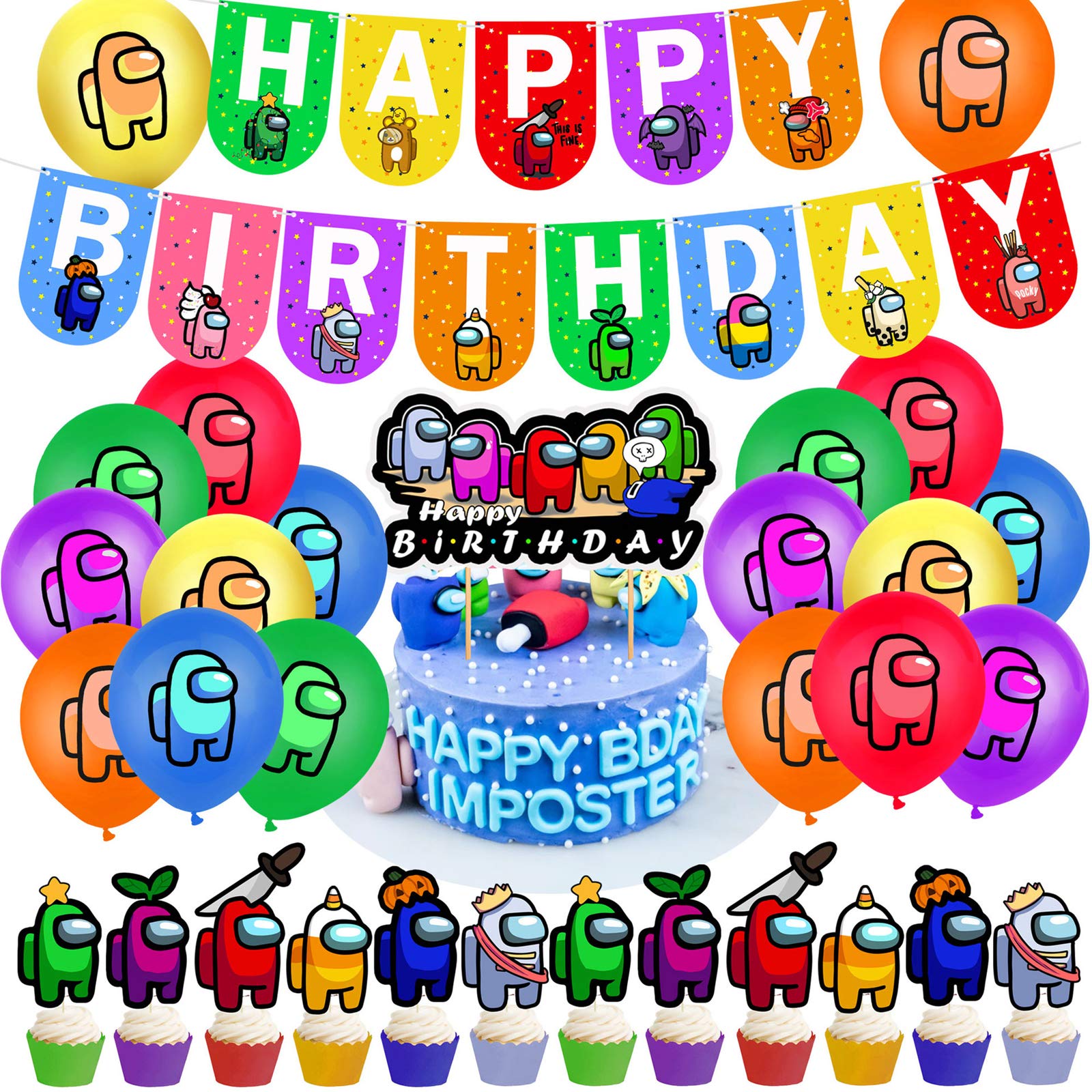 Buy AM ANNA Among Us Birthday Decorations 39pcs Among Us Party 