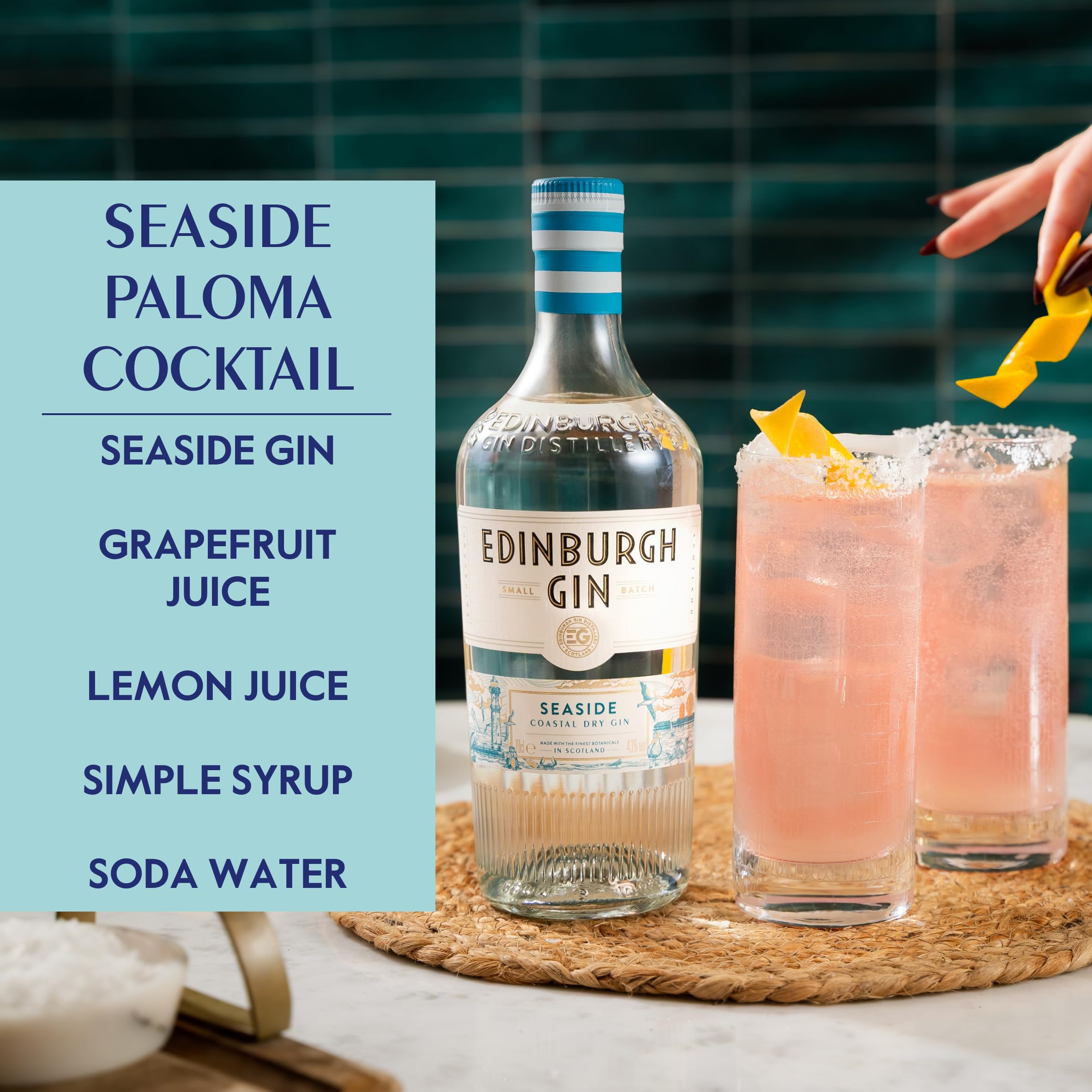 Edinburgh Seaside Gin | Maritime Botanicals | Perfekt für Gin Tonic mit Rosmarin | Silber Gewinner World Spirits Competition 2020 | 700ml | 43% vol.
