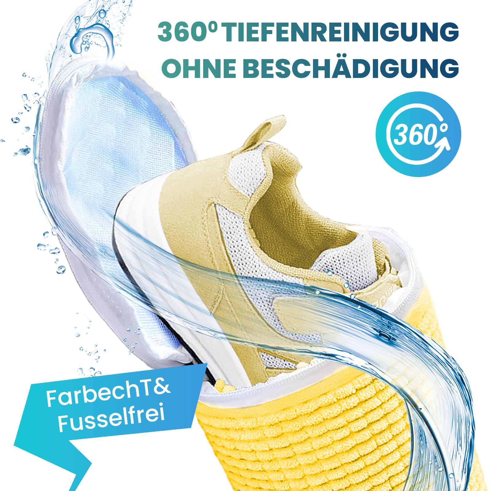 2 Piezas Bolsas Para Lavar Zapatillas en Lavadora, Reutilizable, Limpieza Completa de 360 ​​Grados, Cremallera de Bloqueo Automático Invisible, Apto Para Todas Las Lavadoras y Zapatos