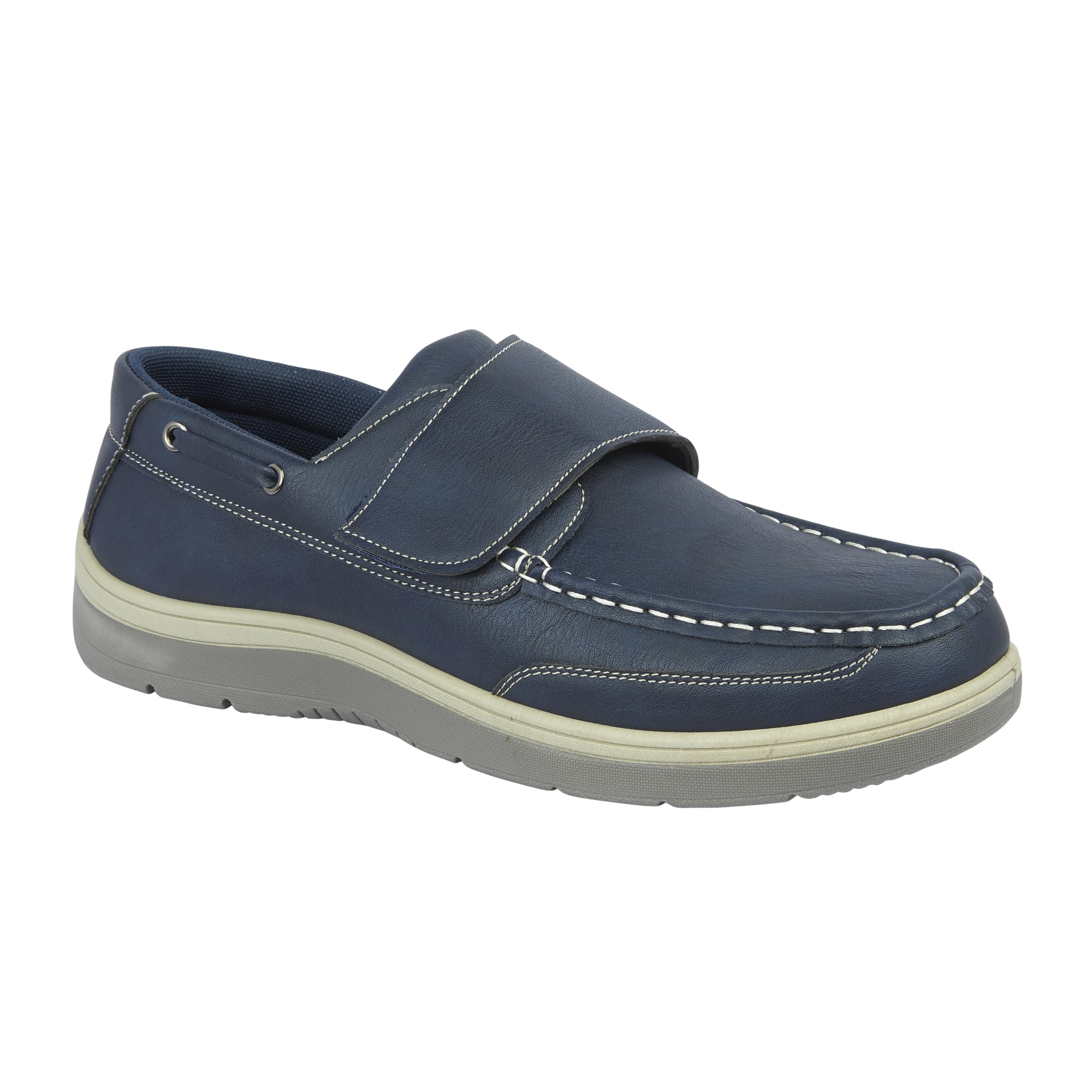 Zapatos de piel sintética de ajuste ancho para hombre, sin cordones, informales, ligeros, cómodos, para barco