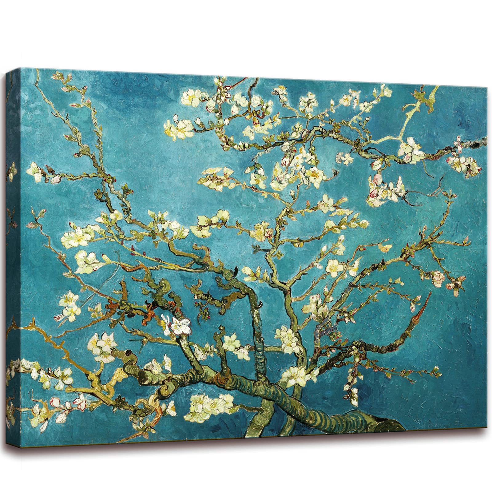 msspart Almond Blossom Tree by Vincent Van Gogh Oil Paintings Reproduction, Giclee Canvas Prints Wall Art for Bedroom Bathroom Home Decorations 12"x16"