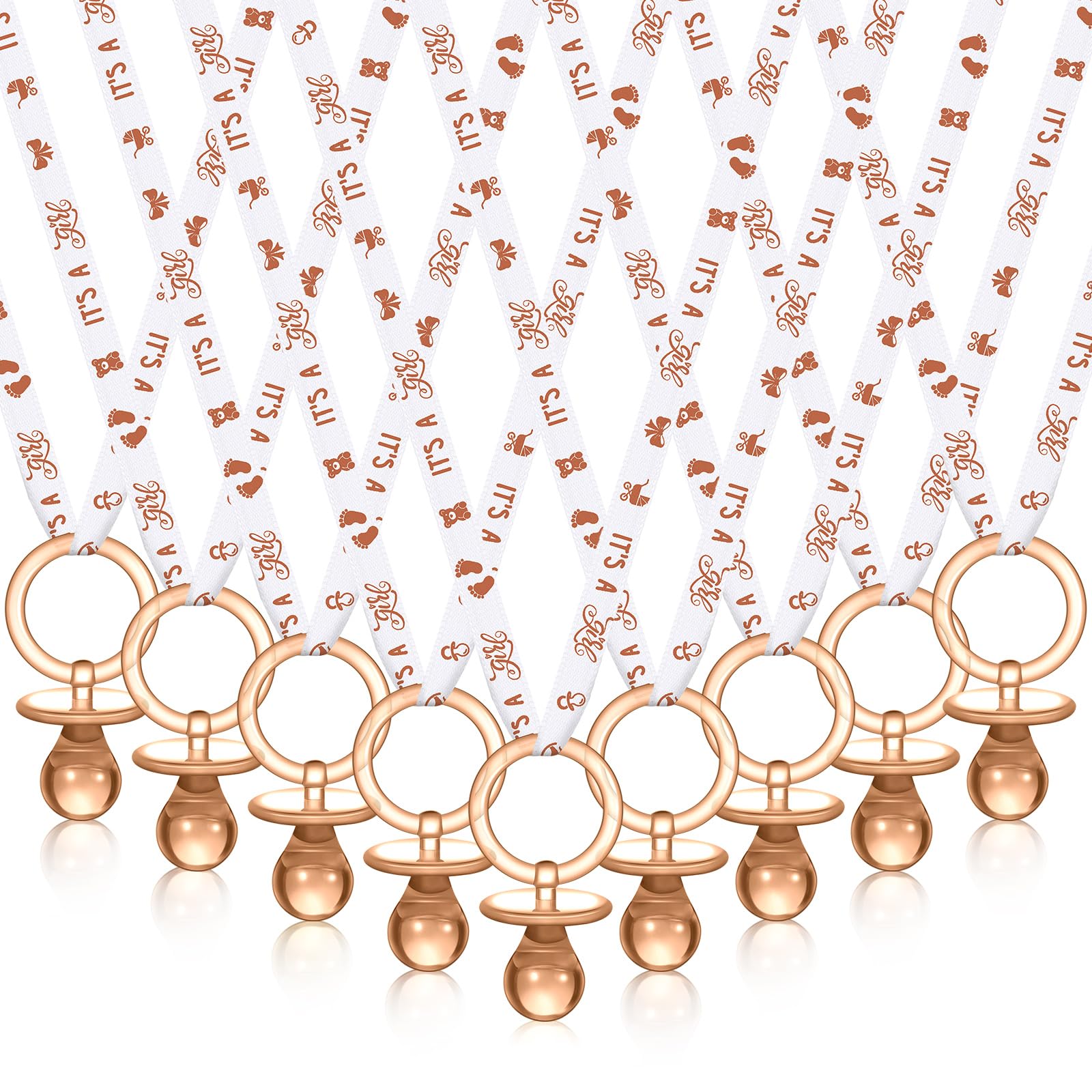 Geiserailie 36 Pcs Baby Shower Pacifiers Necklace Acrylic Pacifiers Necklace Charm Party Favors for Girls Boys Baby Shower Party Decorations Table