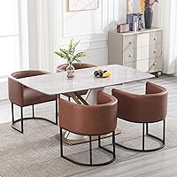 Vista 20 de Silla de Comedor Tapizada, Sillón Lateral Moderno Tipo Barril Tapizado, Sillas de Comedor Tapizadas, Cómodo Sillón, Silla Lateral de Cocina