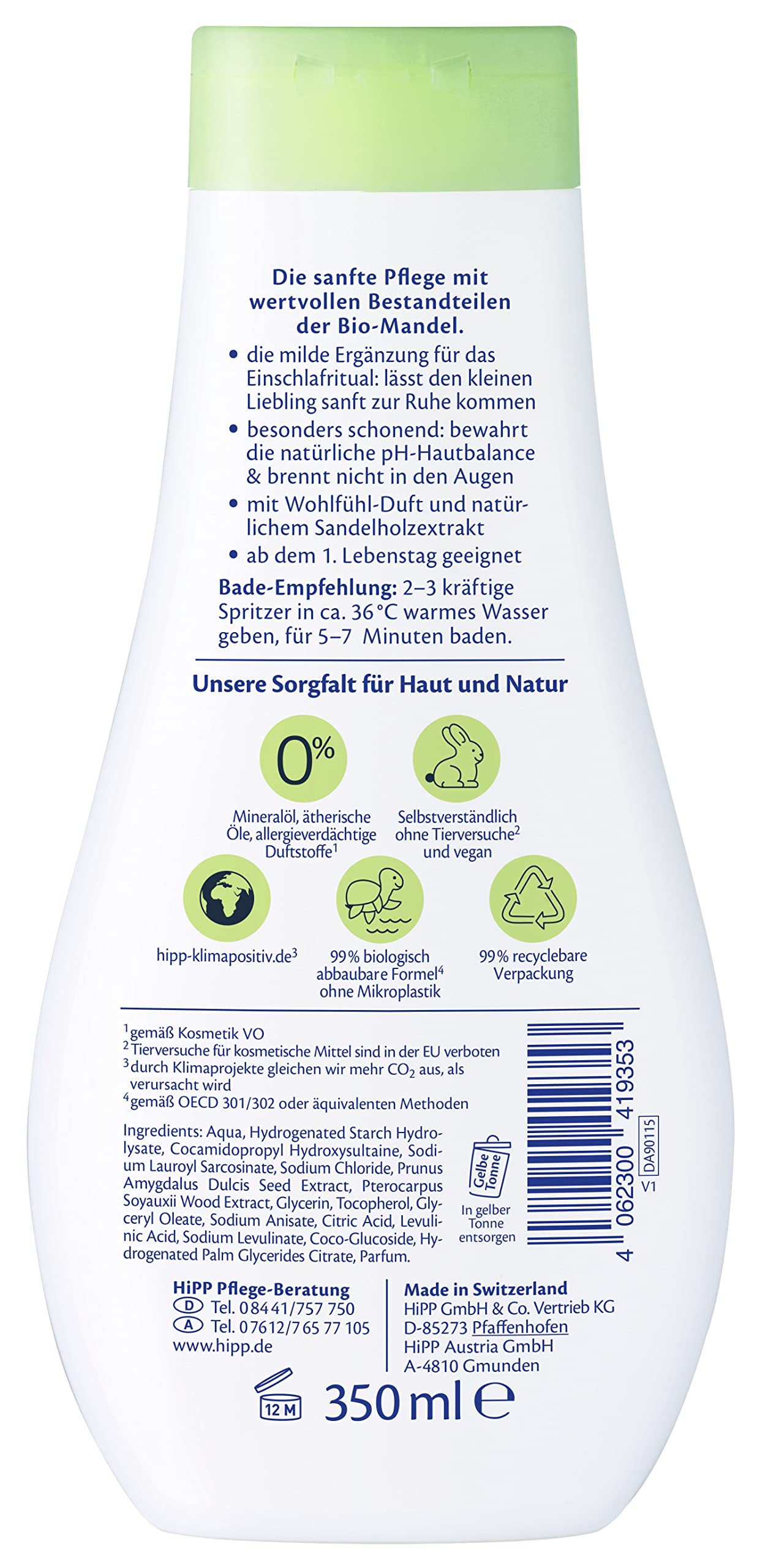 HiPP Babysanft Schlaf Gut Bad, 6er Pack (6 x 350 ml)