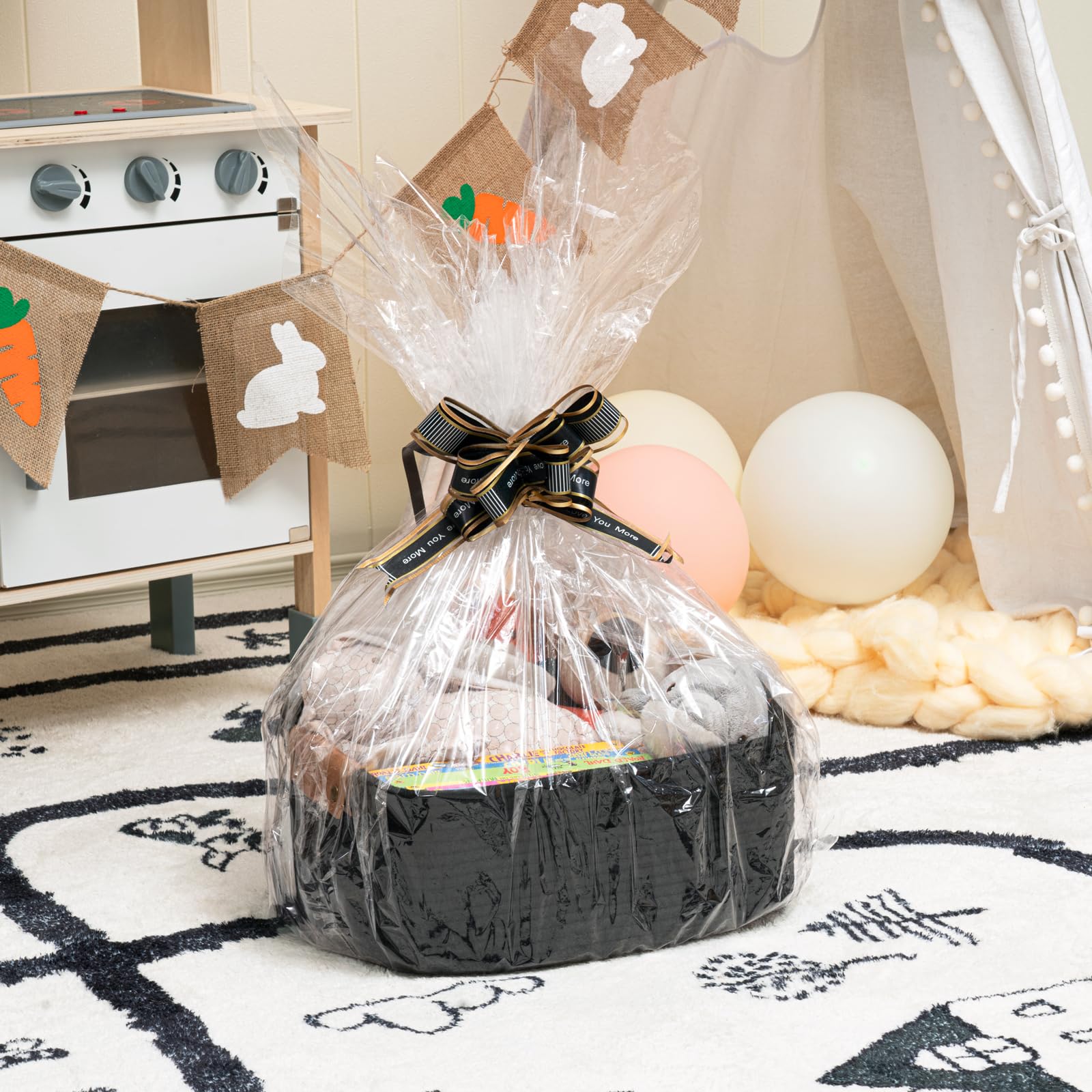 CHICVITA Cesto rettangolare in corda di cotone intrecciato con manici per libri, riviste, giocattoli, cestino decorativo rettangolare per cameretta dei bambini, soggiorno, bagno, nero