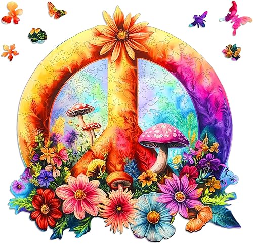 Miniatura 10 de Ixfyloop Rompecabezas de madera de vidrieras para adultos, rompecabezas de árbol de la vida colorido, rompecabezas de 200 piezas de paisaje para