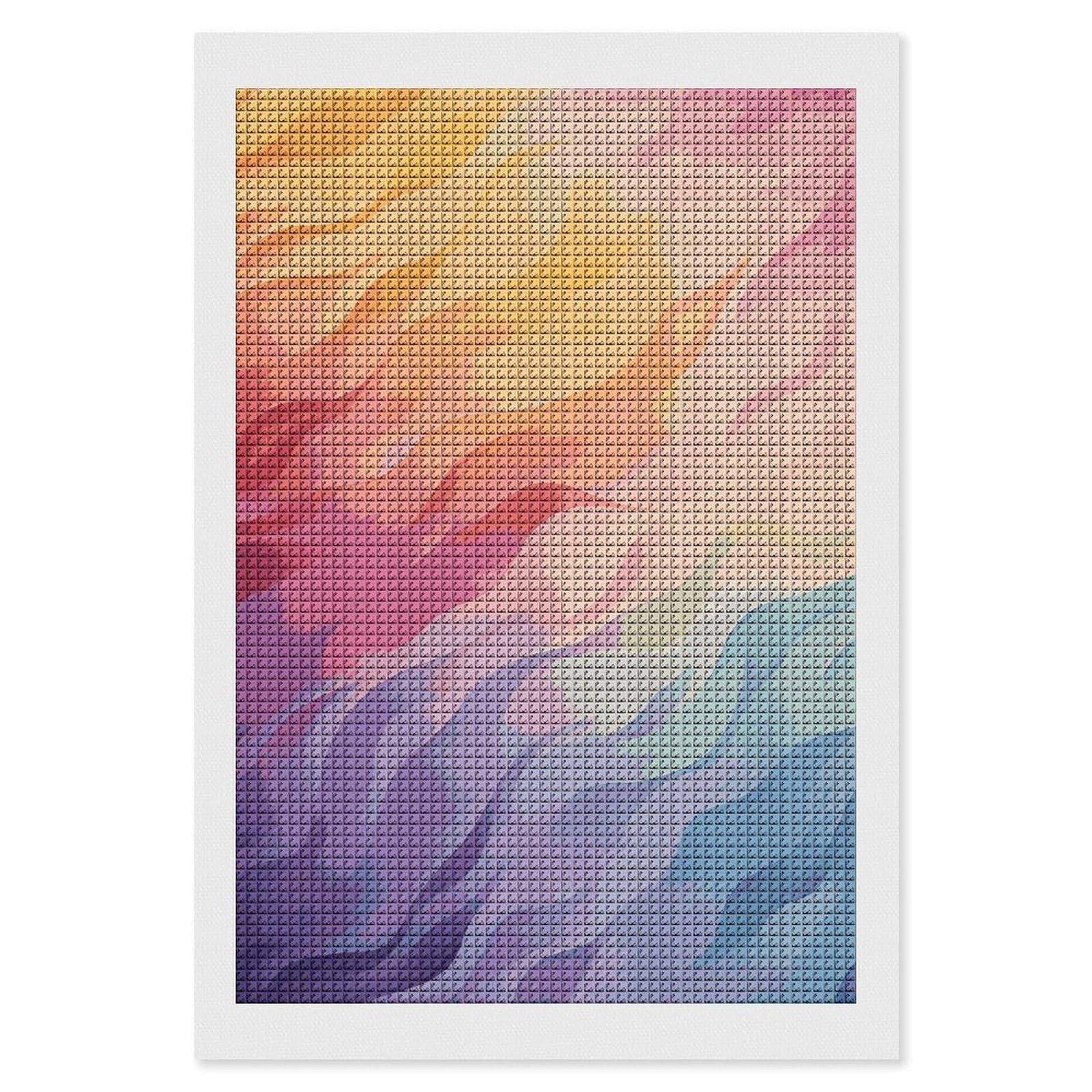 FodPand Rainbow 5D Diamond Painting Kits for Adults Beginners Full Drill Square Diamond Dots Pictures Gem Art Supplies for Home Wall Room Decoration DIY Craft Set Gift 8x12
