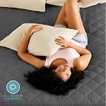 Bare Home Twin Extra Long Quilted Fitted Mattress Pad - Cooling Mattress Topper - Easily Washable - Elastic Fitted Mattress Cover - Stretch-to-Fit up to 15 Inches Deep (Twin XL, Grey)