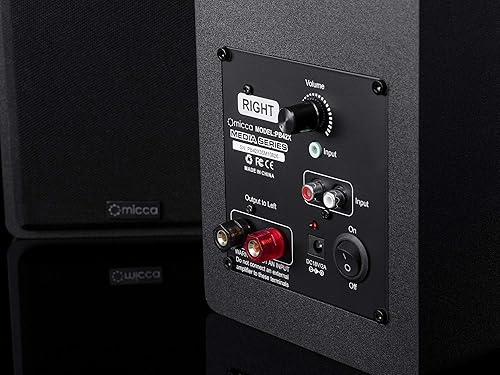 Miniatura 25 de Micca MB42 Altavoces de estantería con parlante de graves de fibra de carbono de 4 pulgadas y altavoz de agudos de cúpula de seda bocinas avanzadas