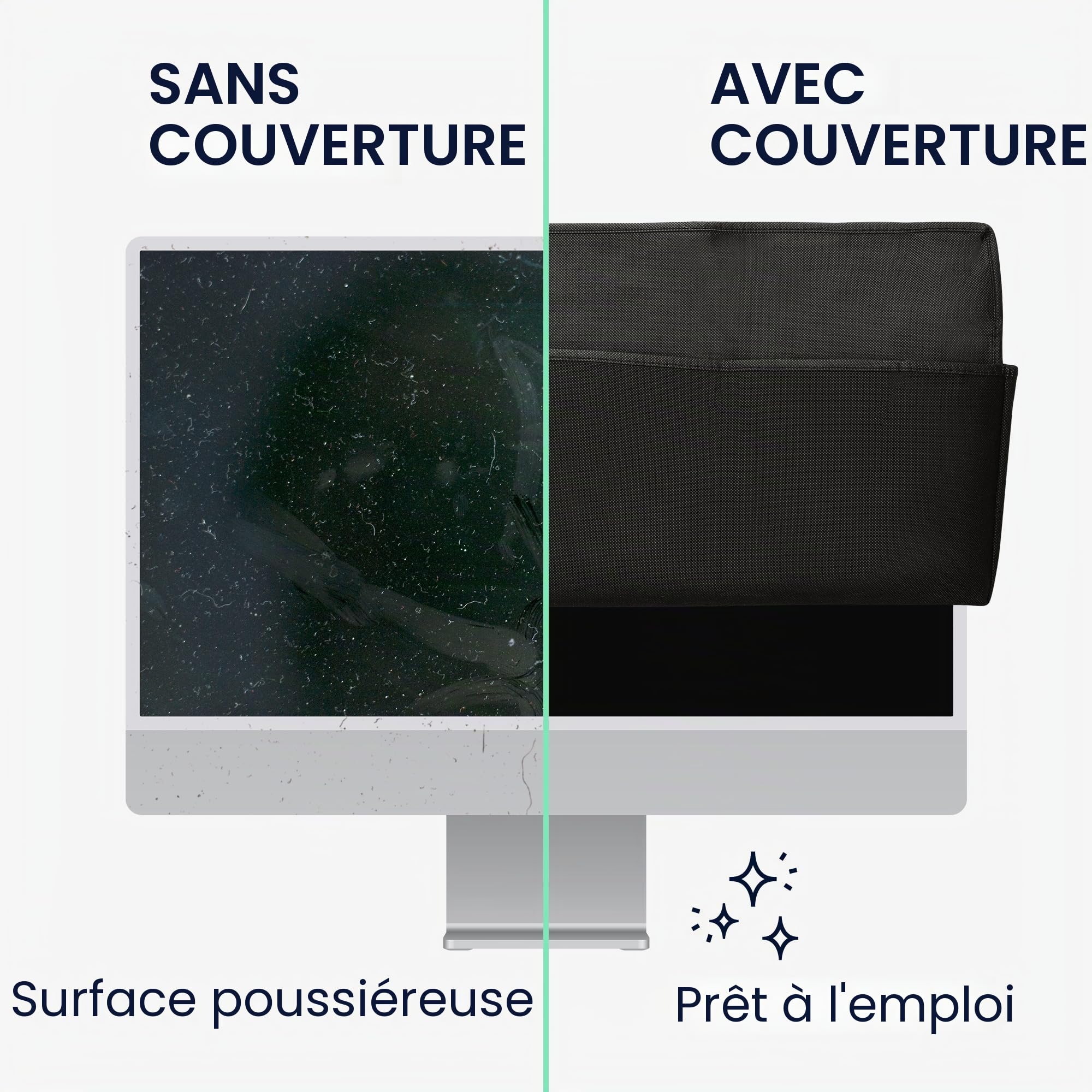 kwmobile Housse écran ordinateur compatible 27-28" moniteur - noir