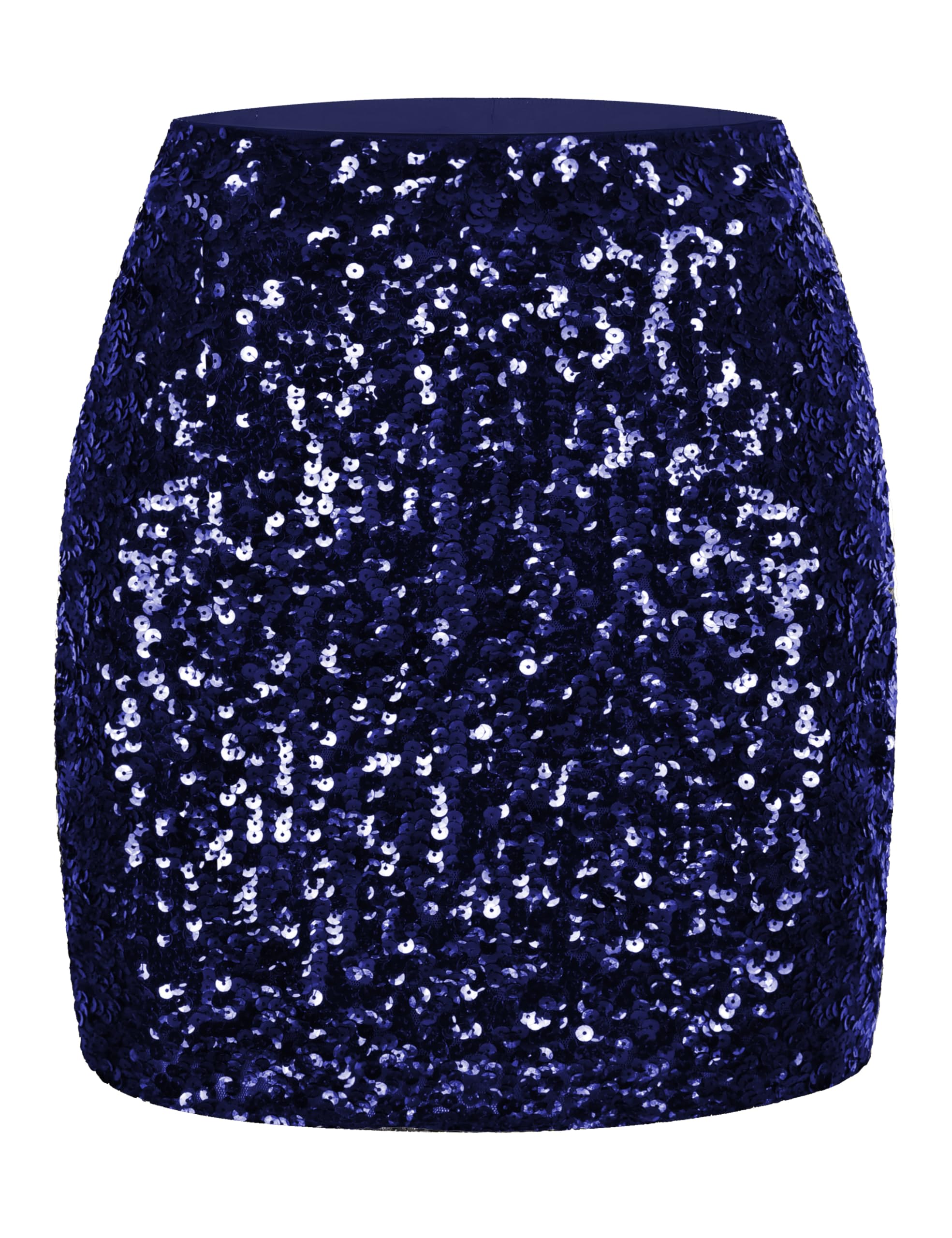 MANER Gonna da donna con paillettes, luccicante, elastica, aderente, minigonne per notte fuori, festa