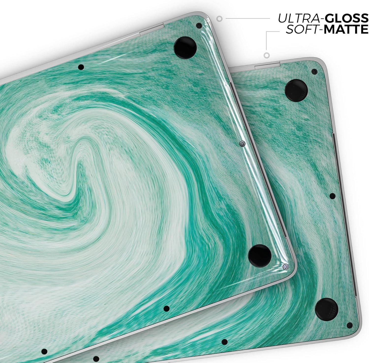 DesignSkinz - Swirling Mint Acrylic Marble - Full-Body Wrap Protective Decal Skin Kit Compatible with MacBook 16" Pro M1 (A2485)