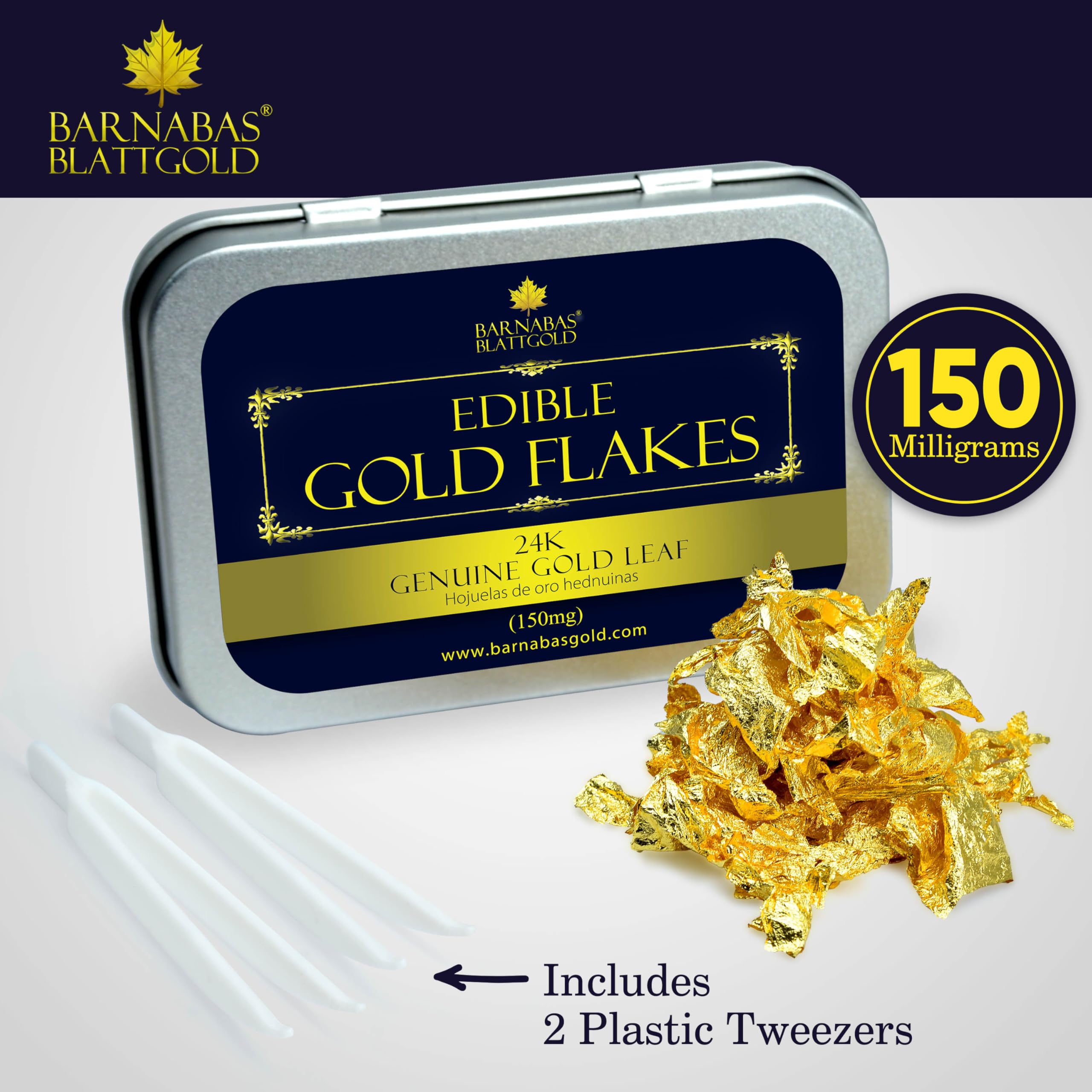 Comestible 23.75 K auténtica dorado hojas (Flake) (150MG/tarro)