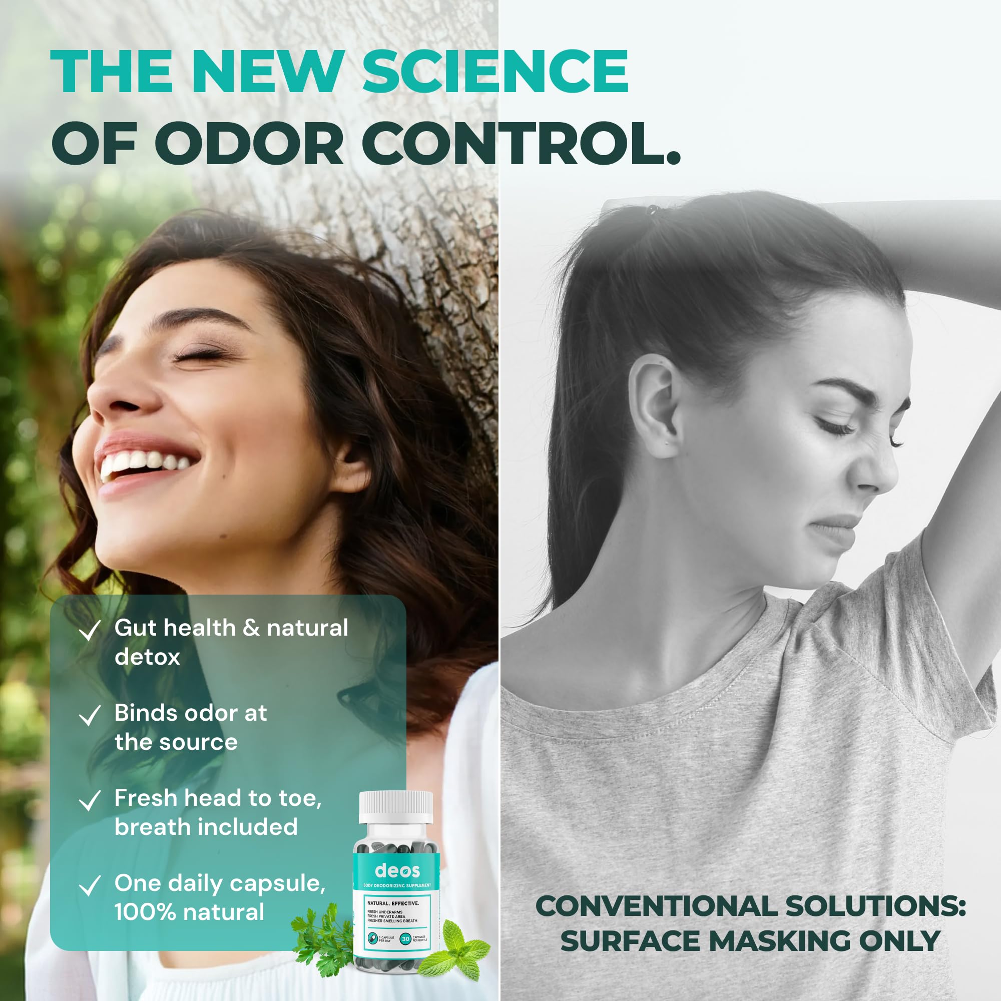 DEOS® Internal Deodorant Supplement [Natural Odor Control] Capsules 30 Pcs — Amazon image 5