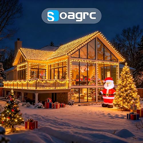 Miniatura 7 de Guirnalda de luces de Navidad, IP67 impermeable 400 LED, cable verde, luces de árbol de Navidad, luz cálida que cambia de color a multicolor con 11