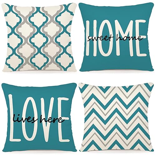YCOLL Farmhouse Pillow Covers 18x18 Set of 4 Throw Pillow