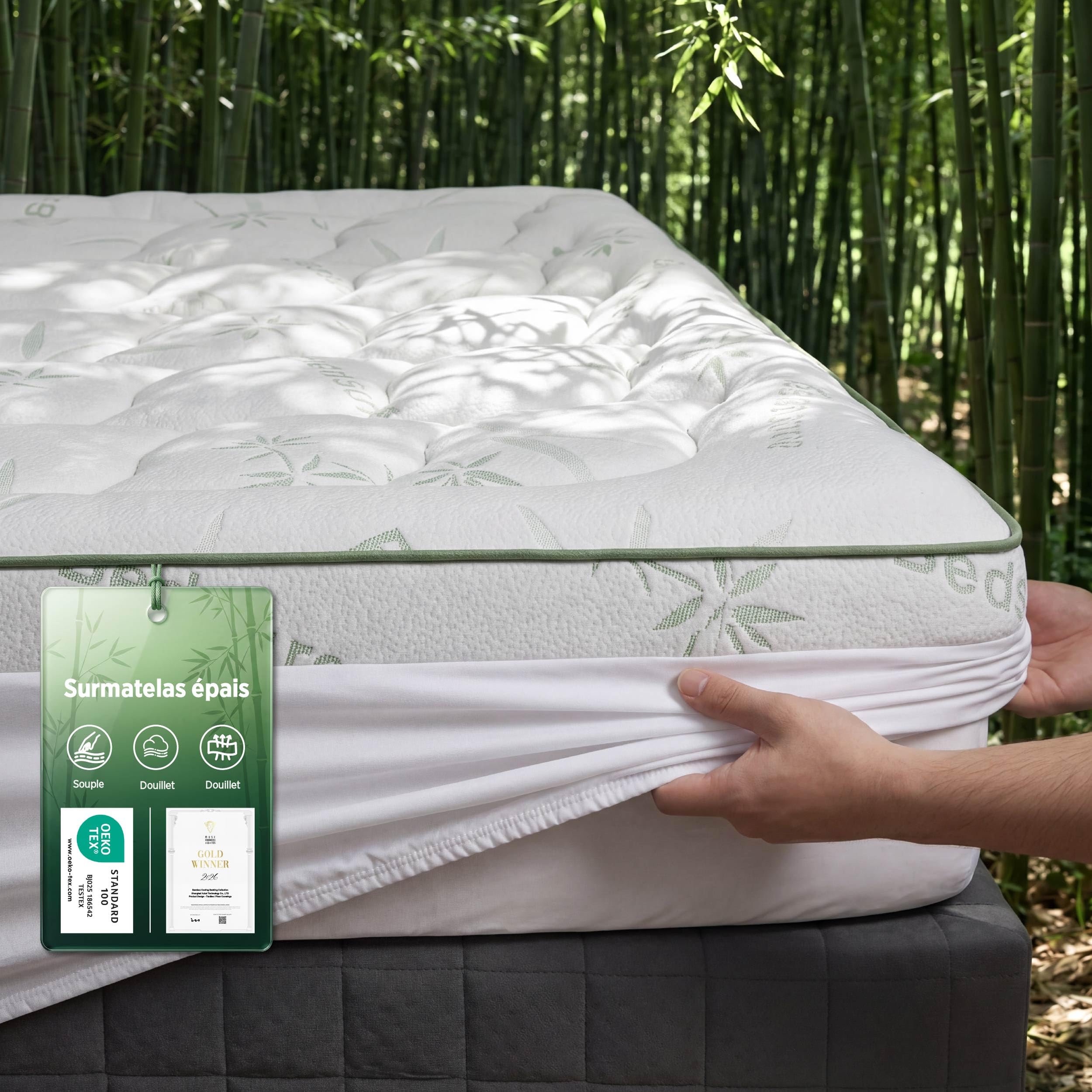 BEDSURE Surmatelas 160 x 200 cm - Confort Nuageux Protège-Matelas
