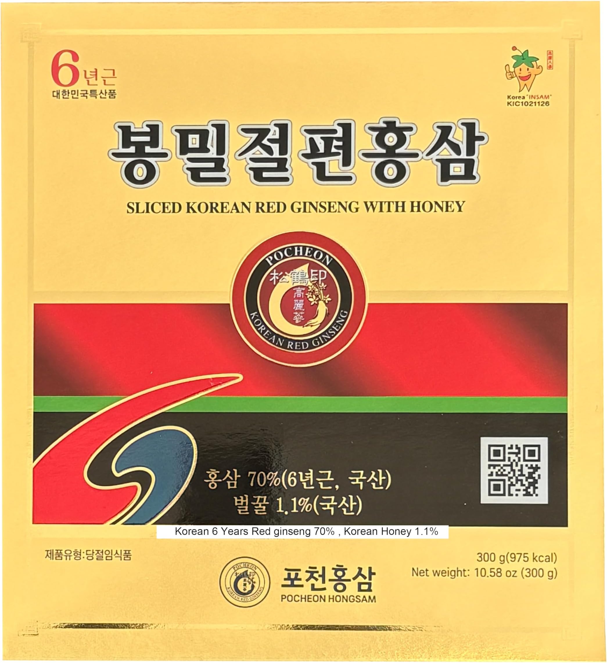 300g(10.6oz) 6Years Sliced Panax Roots with Honey, Saponin
