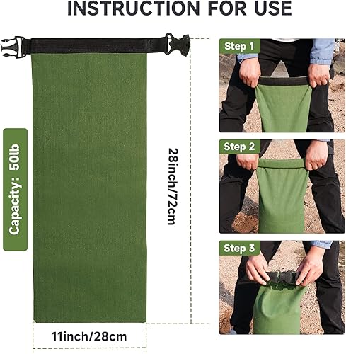 Miniatura 3 de Bolsas de arena para barrera de agua contra inundaciones, 4 bolsas de arena de lona larga gruesa con hebilla de inserción, barrera de inundación