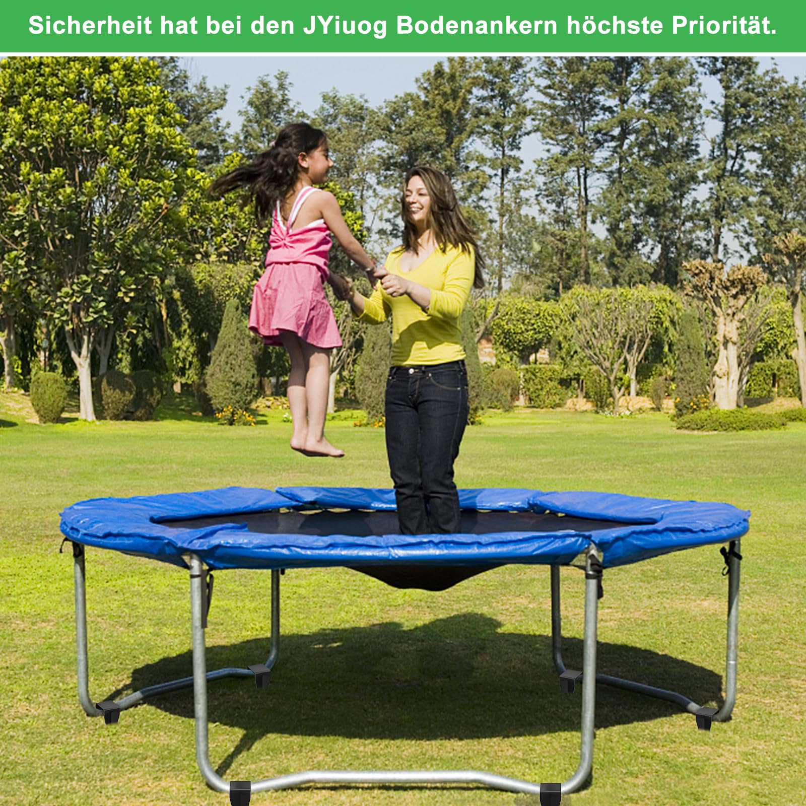 Picchetti Ancoraggio,Ancoraggio a Terra per Trampolino,Confezione da 4 picchetti Adatti per Le Tende, trampolini, pensiline, capannoni