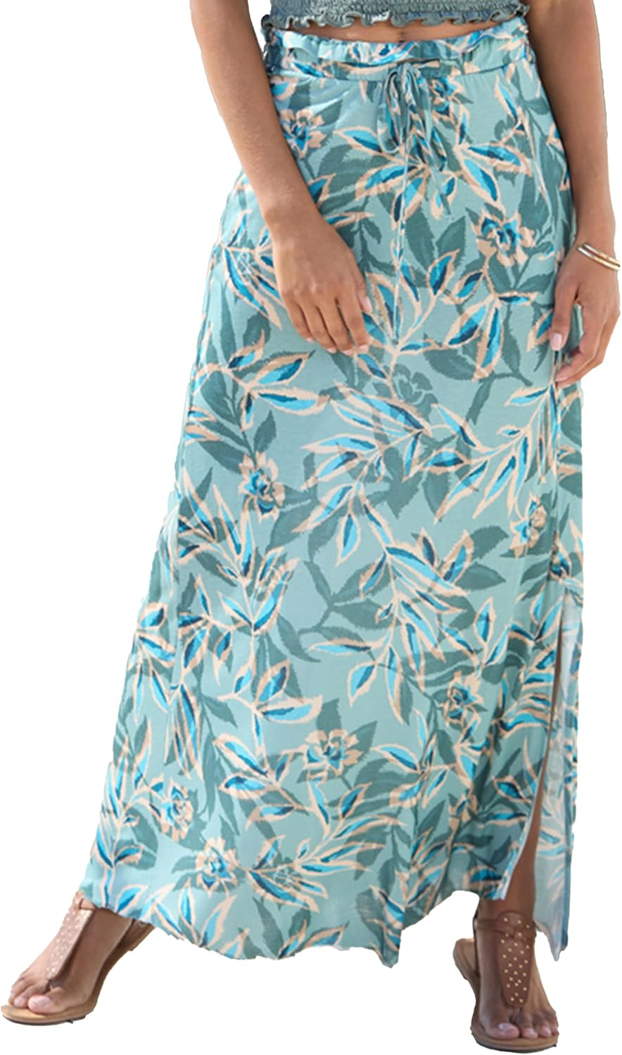 LASCANA Women's Paperbag Maxi Skirt