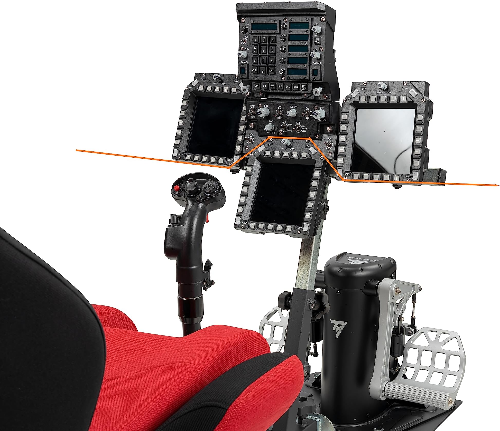 SimFab Flight Sim Add-on Kit MFD Holder Bracket Assembly Kit. Compatible with Thrustmaster MFD cougar bezels. WinWing MIP bezels or active displays. Config #12