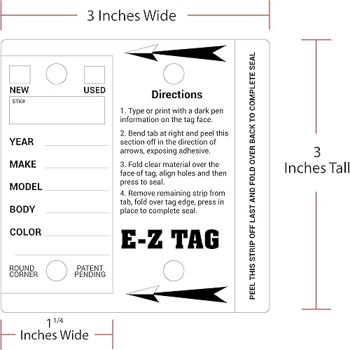 Miniatura 6 de Etiquetas para llaves de automóvil, autolaminables de plástico con anillo, esquina redonda, suministros para concesionarios de automóviles a granel,