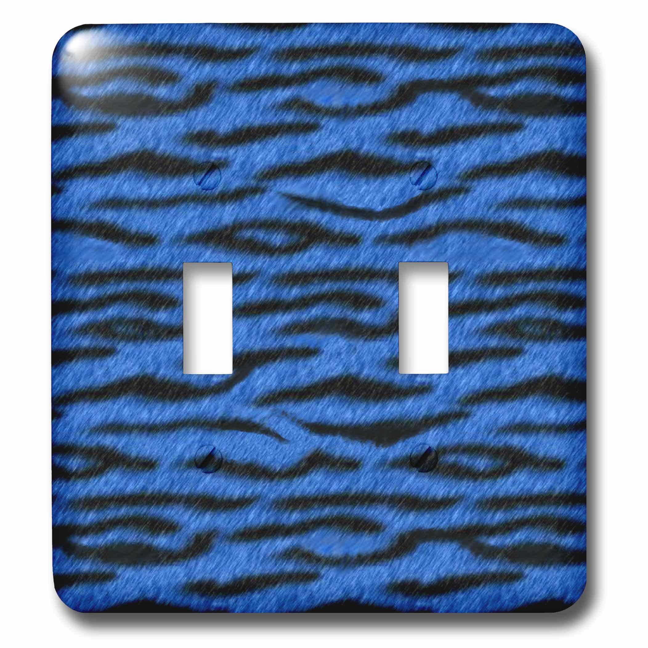 Interrupteur à bascule double tigre bleu remplace une plaque murale terne