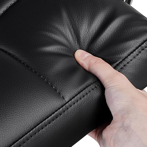 Miniatura 46 de Yaheetech Juego de 2 taburetes de bar ajustables de piel sintética, taburetes de mostrador modernos con respaldo y reposapiés, taburetes de bar