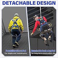 Vista 4 de TRSMIMA Arnés de seguridad para protección contra caídas, almohadilla acoplable, para techos, detención de caídas, arnés de seguridad